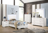Orleans Furniture - Coaster - Felicity 4-piece Twin Bedroom Set White High Gloss - 203500T-S4L
